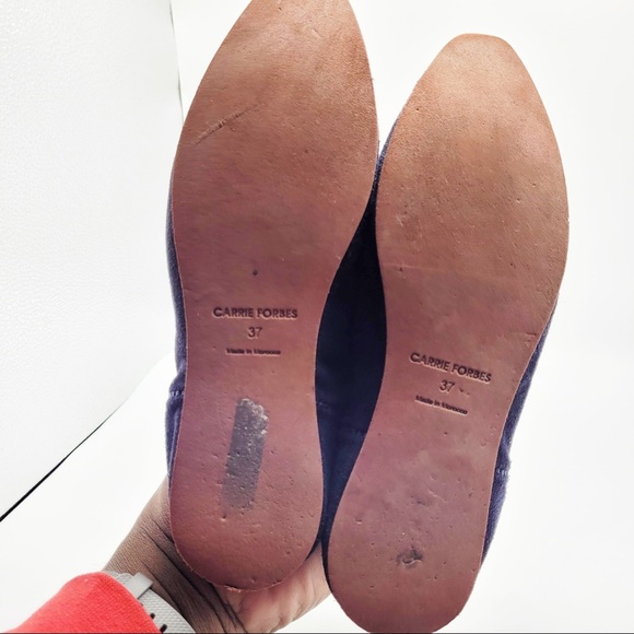 Carrie Forbes Babouche Flats in Navy Suede - Picture 7 of 12